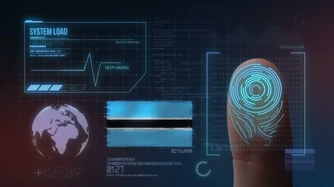 Finger Print Biometric Scanning Identification System. Botswana Nationality Stock Footage 102355181