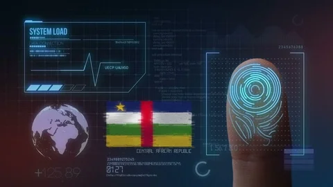 Finger Print Biometric Scanning Identification System. Central African Republ Stock Footage 102359499