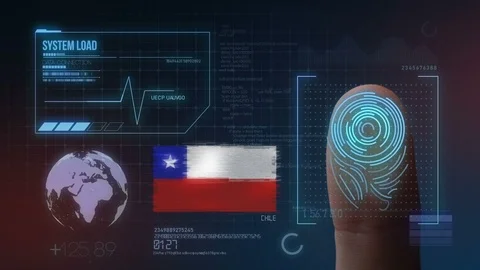 Finger Print Biometric Scanning Identification System. Chile Nationality Stock Footage 102361017