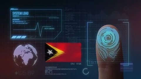 Finger Print Biometric Scanning Identification System. East Timor Nationality Stock Footage 102449737