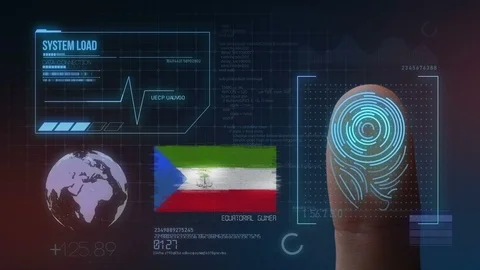Finger Print Biometric Scanning Identification System. Equatorial Guinea Nati Stock Footage 102455167
