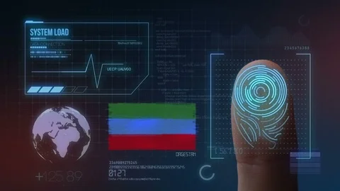 Finger Print Biometric Scanning Identification System. Republic of Dagestan N Stock Footage 102478322
