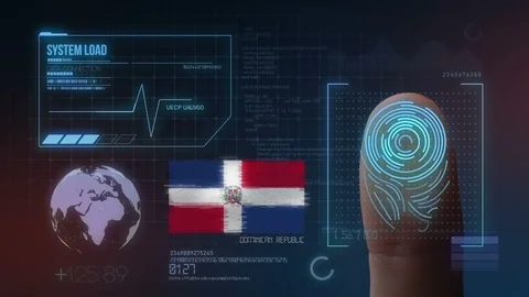 Finger Print Biometric Scanning Identification System. Dominican Republic Nat Stock Footage 102478574