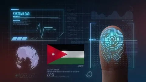 Finger Print Biometric Scanning Identification System. Jordan Nationality Stock Footage 102485891