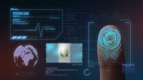 Finger Print Biometric Scanning Identification System. Guatemala Nationality Stock Footage 102488366