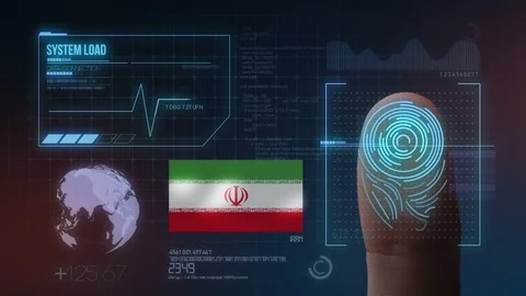 Finger Print Biometric Scanning Identification System. Iran Nationality Stock Footage 102498473