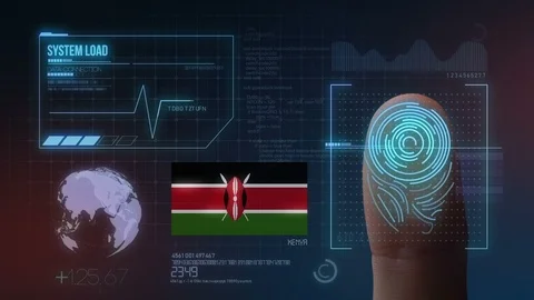 Finger Print Biometric Scanning Identification System. Kenya Nationality Stock Footage 102509388