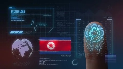 Finger Print Biometric Scanning Identification System. North Korea Nationalit Stock Footage 102511124