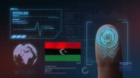 Finger Print Biometric Scanning Identification System. Libya Nationality Stock Footage 102520813