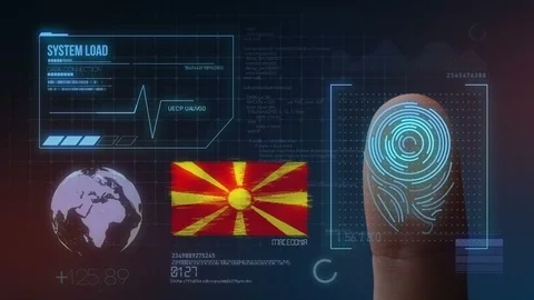 Finger Print Biometric Scanning Identification System. Republic of Macedonia Stock Footage 102525834