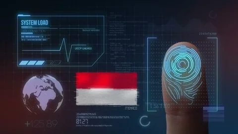 Finger Print Biometric Scanning Identification System. Monaco Nationality Stock Footage 102535829