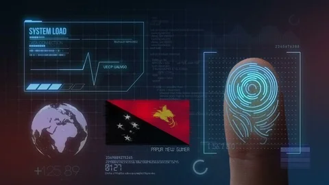 Finger Print Biometric Scanning Identification System. Papua New Guinea Natio Stock Footage 102559136
