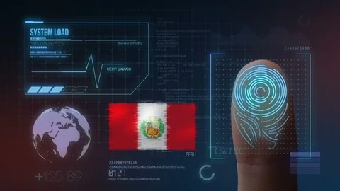 Finger Print Biometric Scanning Identification System. Peru Nationality Stock Footage 102560550