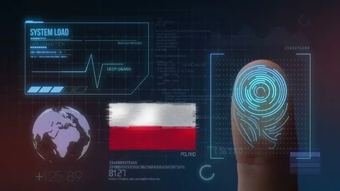 Finger Print Biometric Scanning Identification System. Poland Nationality Stock Footage 102562690