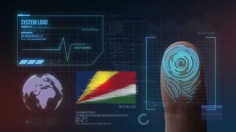 Finger Print Biometric Scanning Identification System. Seychelles Nationality Stock Footage 102578104