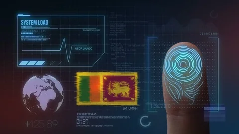 Finger Print Biometric Scanning Identification System. Sri Lanka Nationality Stock Footage 102585027