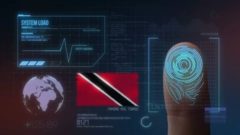 Finger Print Biometric Scanning Identification System. Trinidad and Tobago Na Stock Footage 102591239