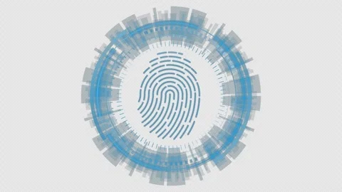Finger print with circle technology abstract Stock Footage 287326897