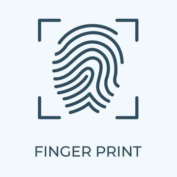 Finger print editable stroke thin vector line icon. Stock Illustration