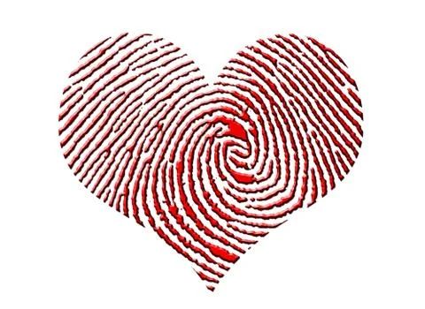 Finger print heart Stock Illustration