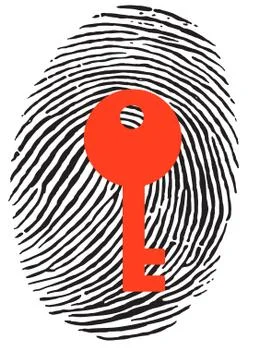 Finger print with key Stock Illustration