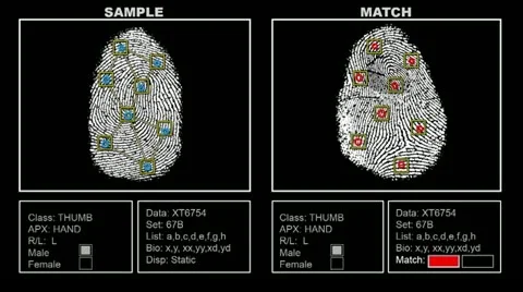 Finger Print Matching Program Screen Stock Footage 20462354