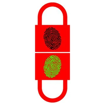 Finger Print Password Login Security 스톡 일러스트