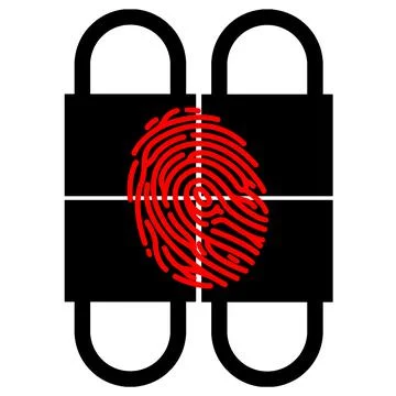 Finger Print Password Login Security Stock Illustration