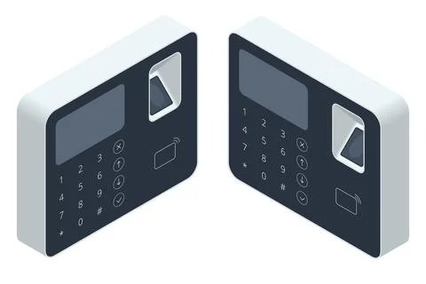 Finger print scan for enter security system, Biometric access control. Digital Stock Illustration
