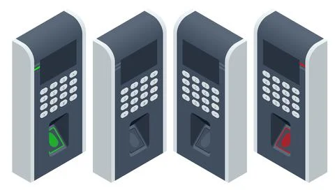 Finger print scan for enter security system, Biometric access control. Digital Stockillustratie