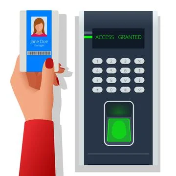 Finger print scan for enter security system, Biometric access control. Digital Stock Illustration