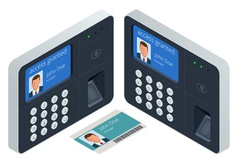 Finger print scan for enter security system, Biometric access control. Digital 스톡 일러스트