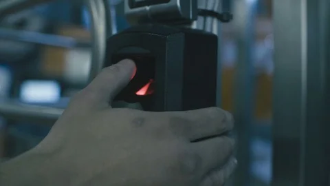 Finger print scan for security system. Stockbeeldmateriaal 77580846