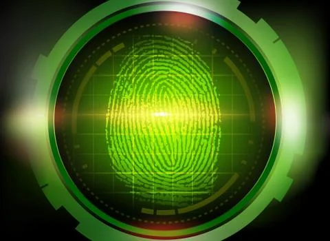 Finger print on scanner. Stock Illustration