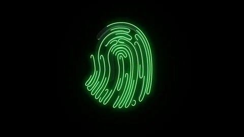 Finger-print Scanning Identification System.  Loop animation Video stock 128184928