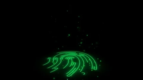Finger-print Scanning Identification System.  Loop animation Video stock 128184950