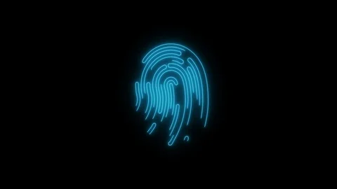 Finger-print Scanning Identification System.  Loop animation Stock Footage 128184967