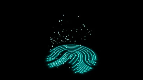 Finger Print Scanning Identification System Video Animated Background Stock Footage 342475855