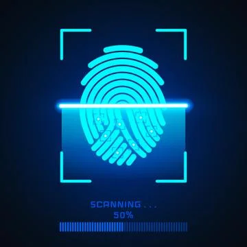 Finger-print Scanning Identification System. Biometric Authorization and Busi 스톡 일러스트