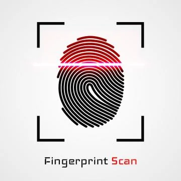 Finger-print Scanning Identification System. Biometric Authorization and Busi 스톡 일러스트