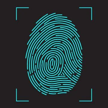 Finger-print Scanning Identification System. 스톡 일러스트