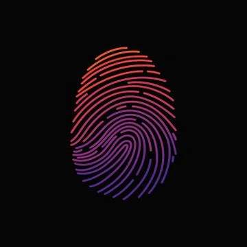 Finger-print Scanning Identification System. Biometric Authorization and Stock Illustration