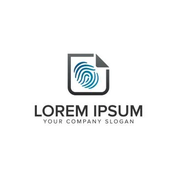 Finger Print security document logo design concept template. fully editable v Stock Illustration