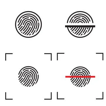 The finger print for security or technology concept. Stock Illustration