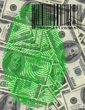 Finger print on USD Stock Illustration