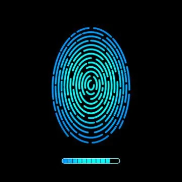 Finger print vector technology design. Stock Illustration