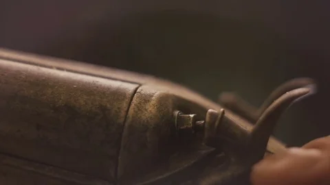 Finger pulls the trigger close-up 動画素材 76509062