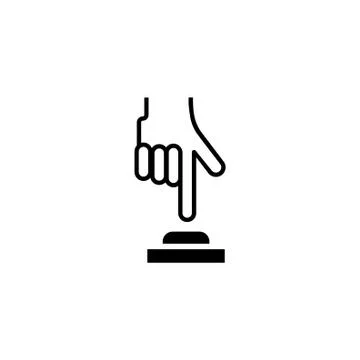 Finger Push Button Flat Vector Icon Illustrazione stock