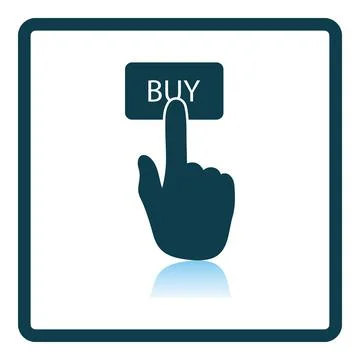 Finger Push The Buy Button Icon Stockillustratie