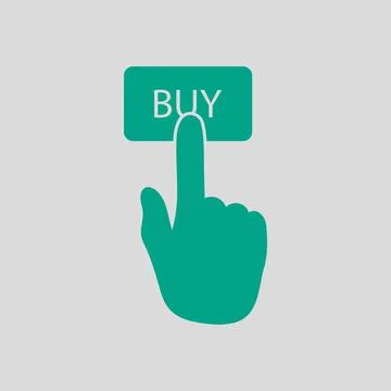Finger Push The Buy Button Icon Stockillustratie